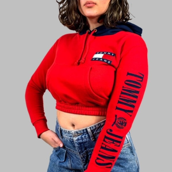 ♡Sale♡Tommy Hilfiger  Cropped Hoodie - Picture 3 of 16